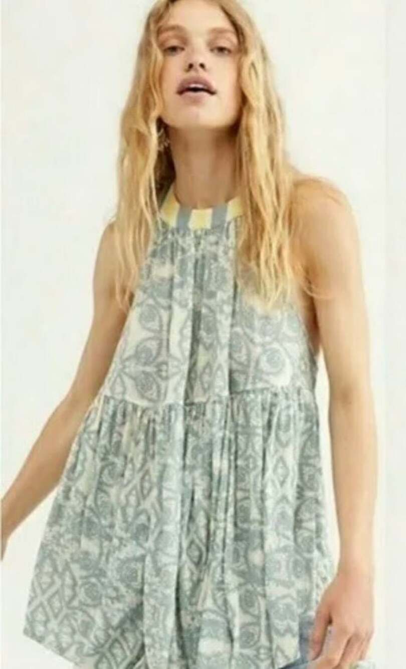 Free People Printed Sleeveless Mini Dress Size XS